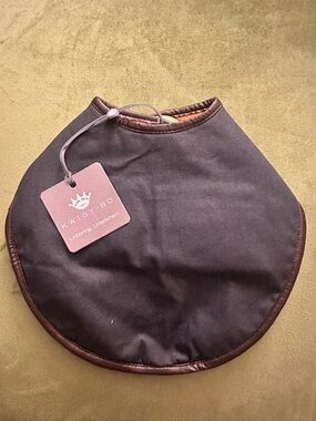 Kwigy-Bo Dark Brown rain coat with Leather Trim